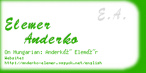 elemer anderko business card